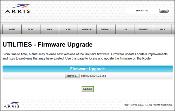 arris router firmware update