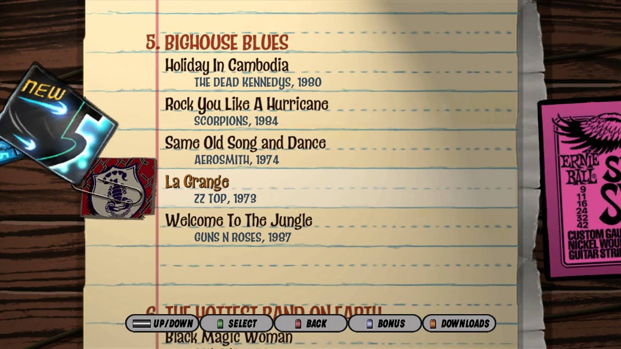 guitar hero 3 wii song list