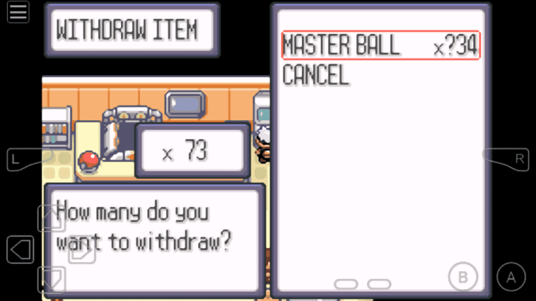 pokemon ruby cheats master ball