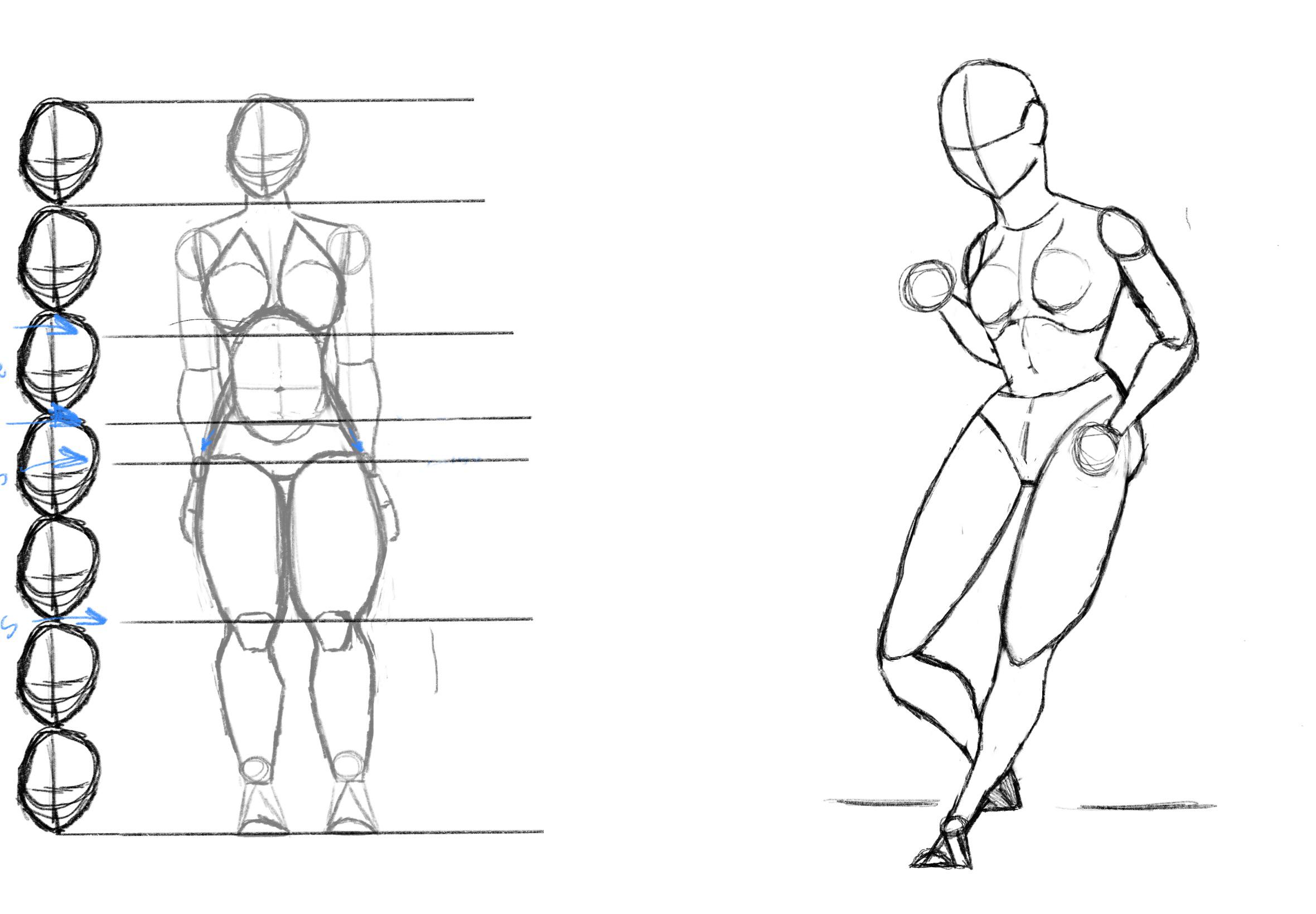 drawing female body