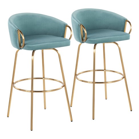 blue and gold barstools