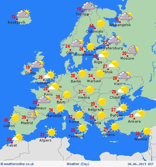 europe weather 7 day forecast