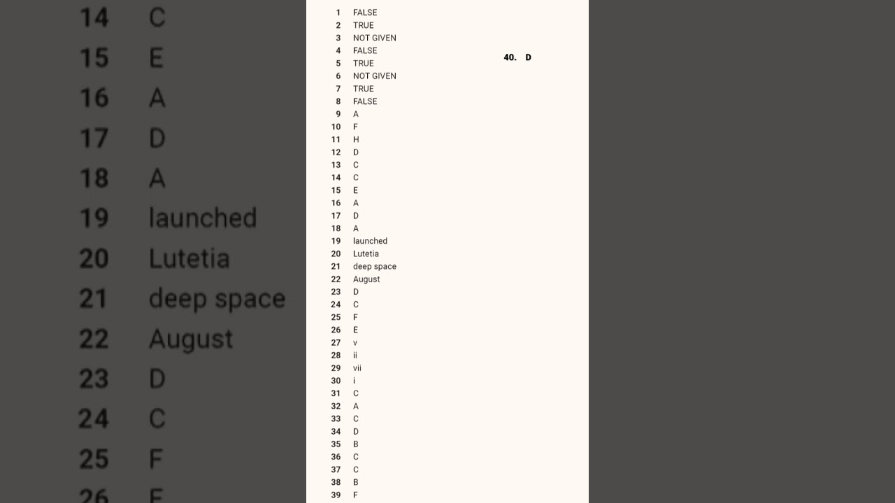 volume 1 test 1 reading answers