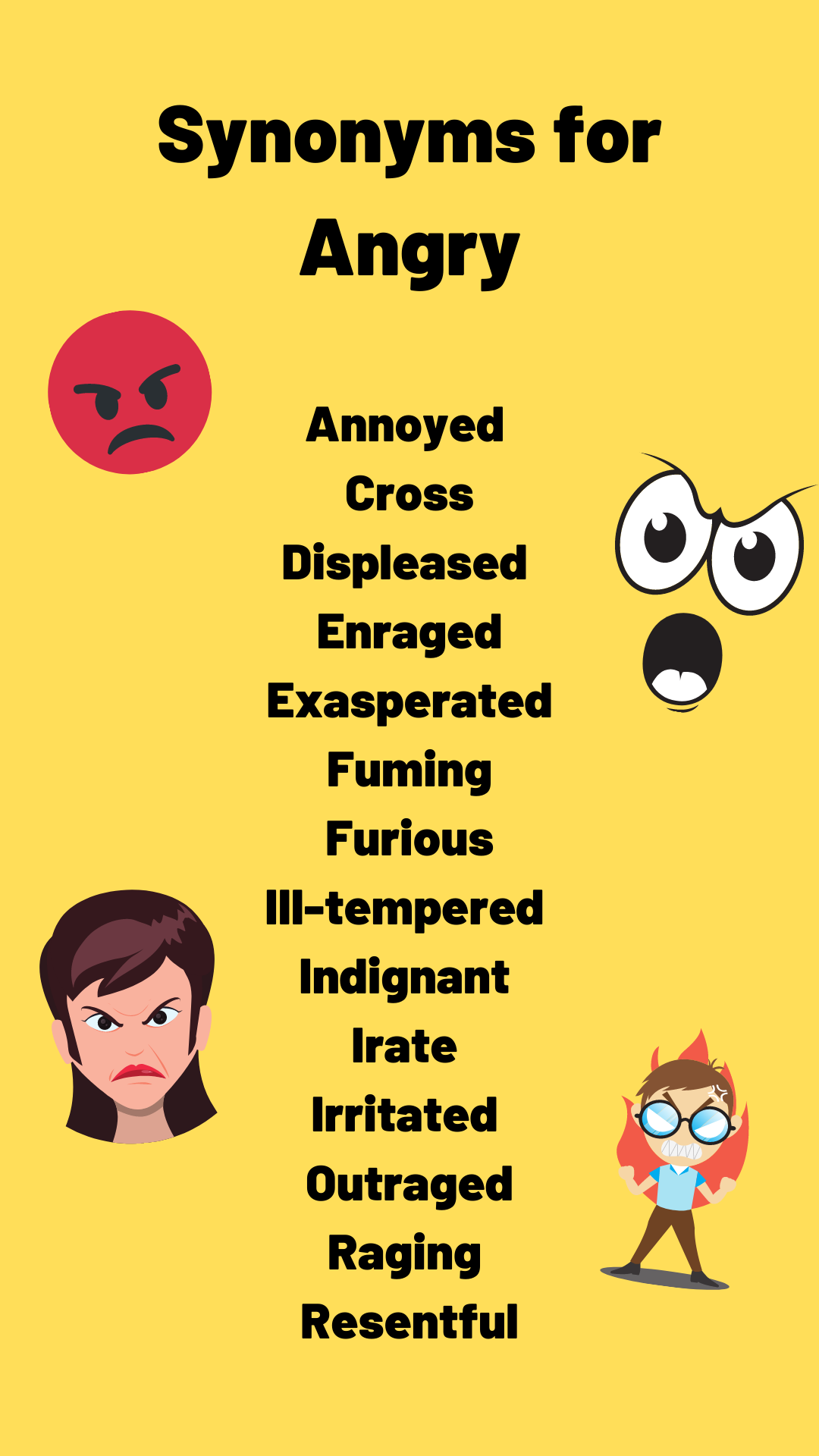 angry synonym and antonym