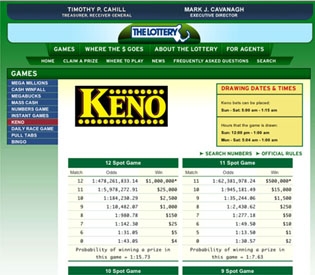 check a keno ticket online