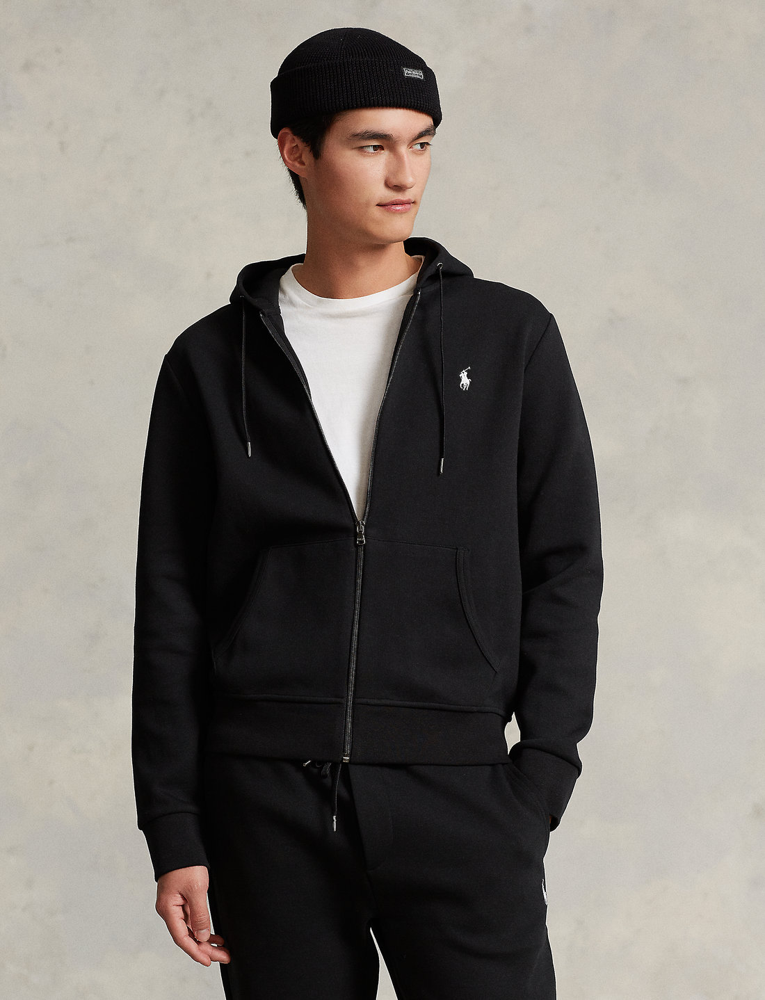 double knit full zip hoodie