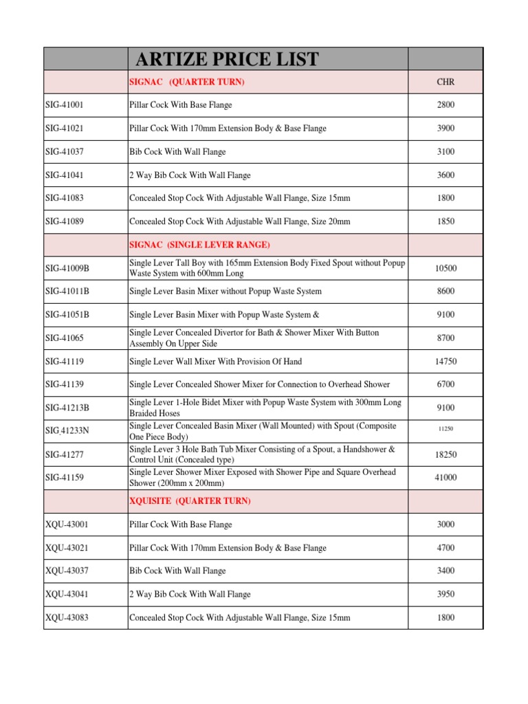 jaquar catalogue with price list 2022