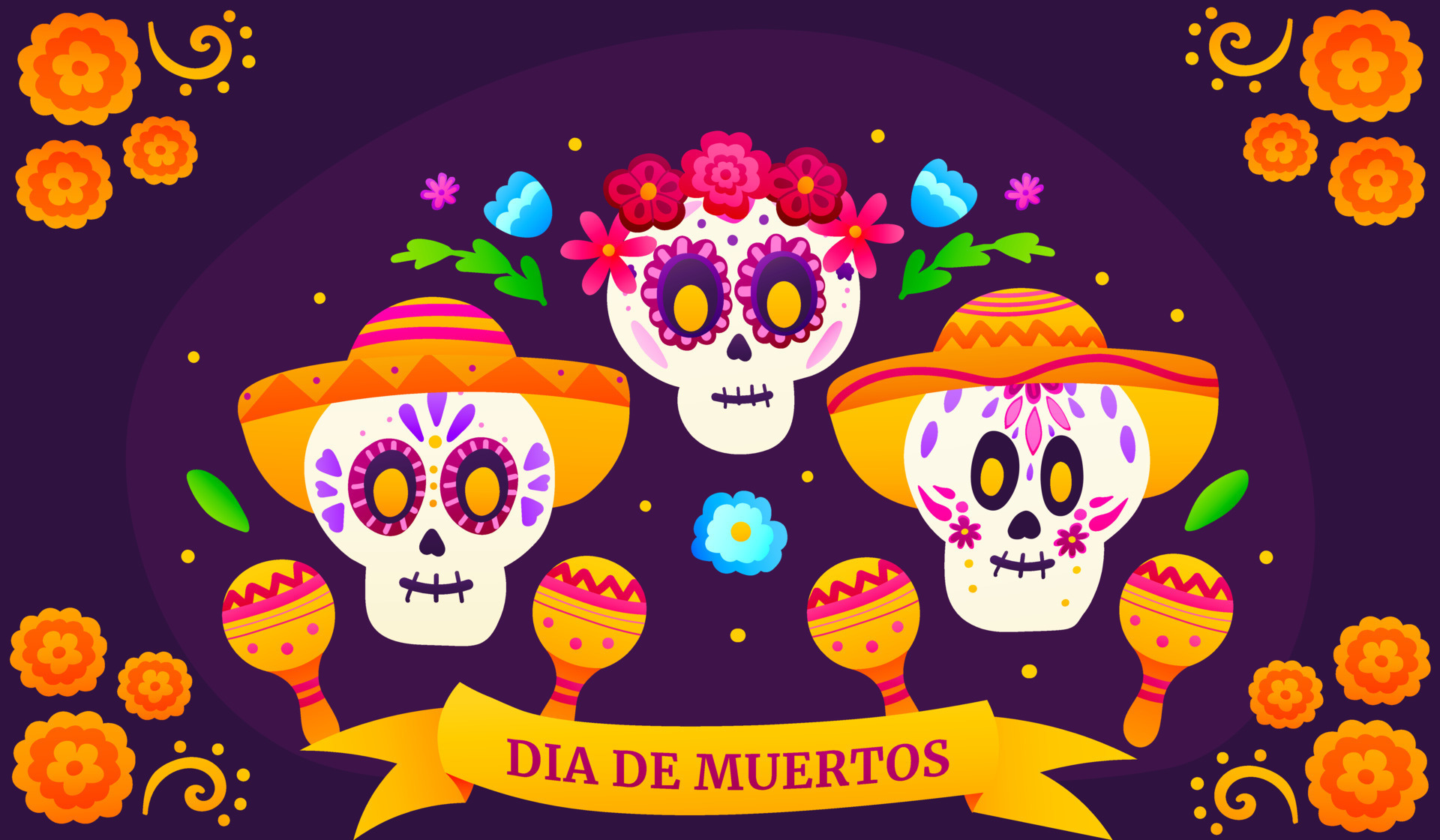 calavera animada dia de muertos