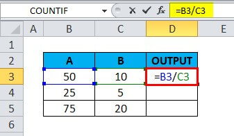 excel divide