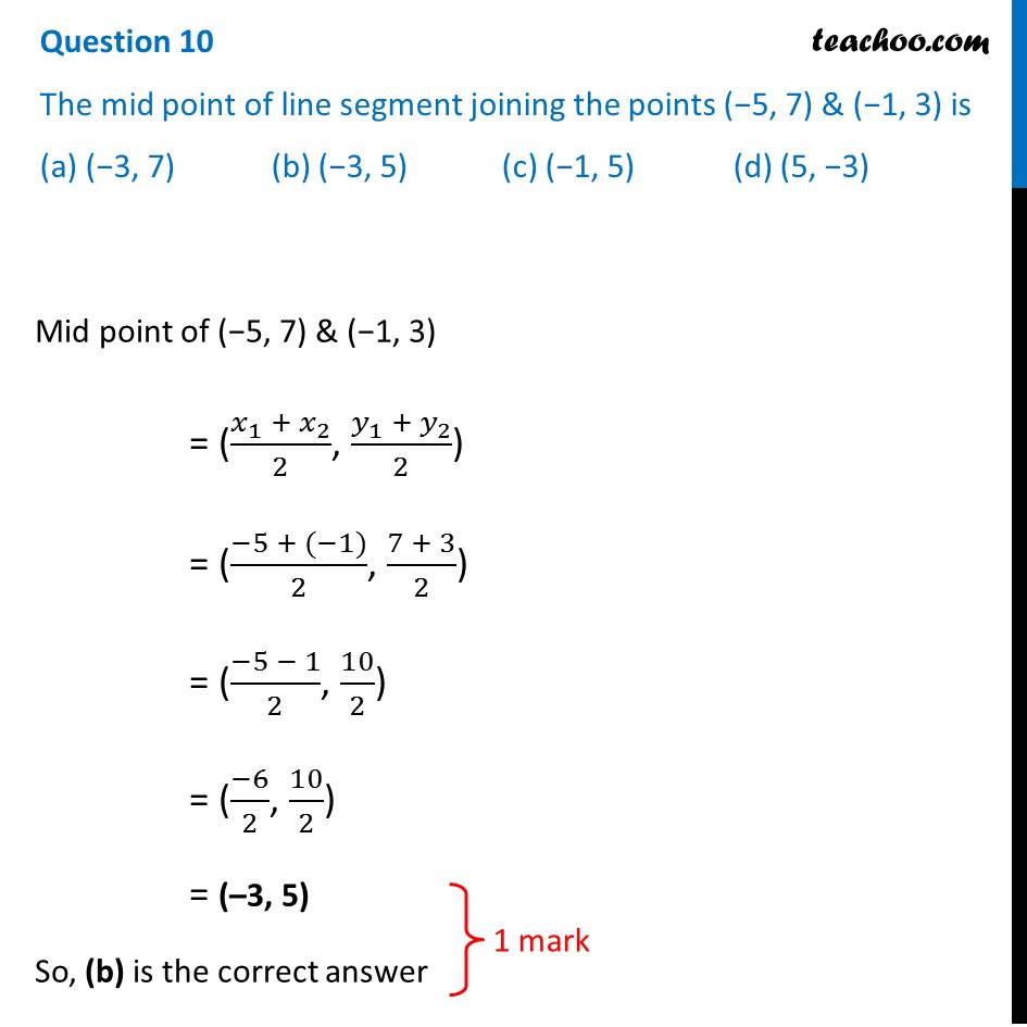 the line segment joining the points