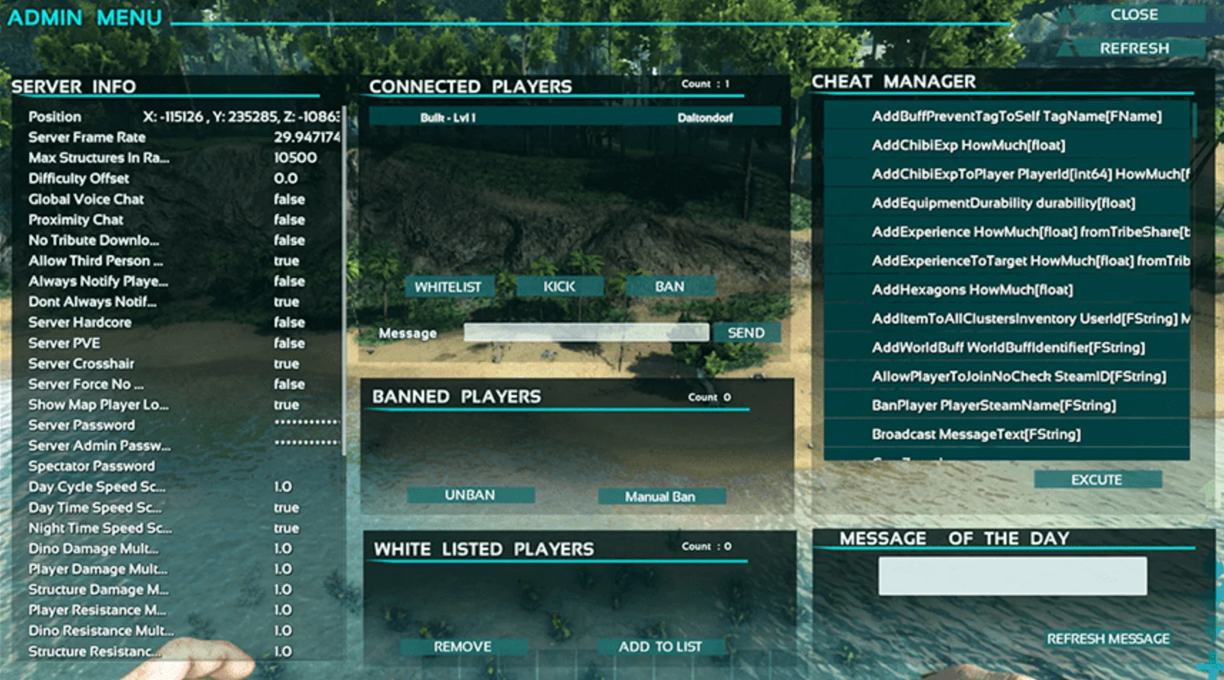 admin commands ark xbox