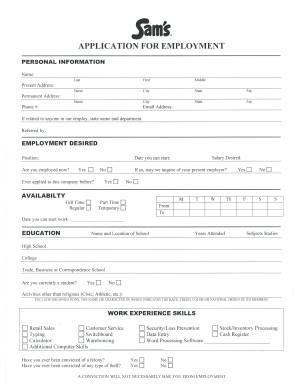 sams club job application
