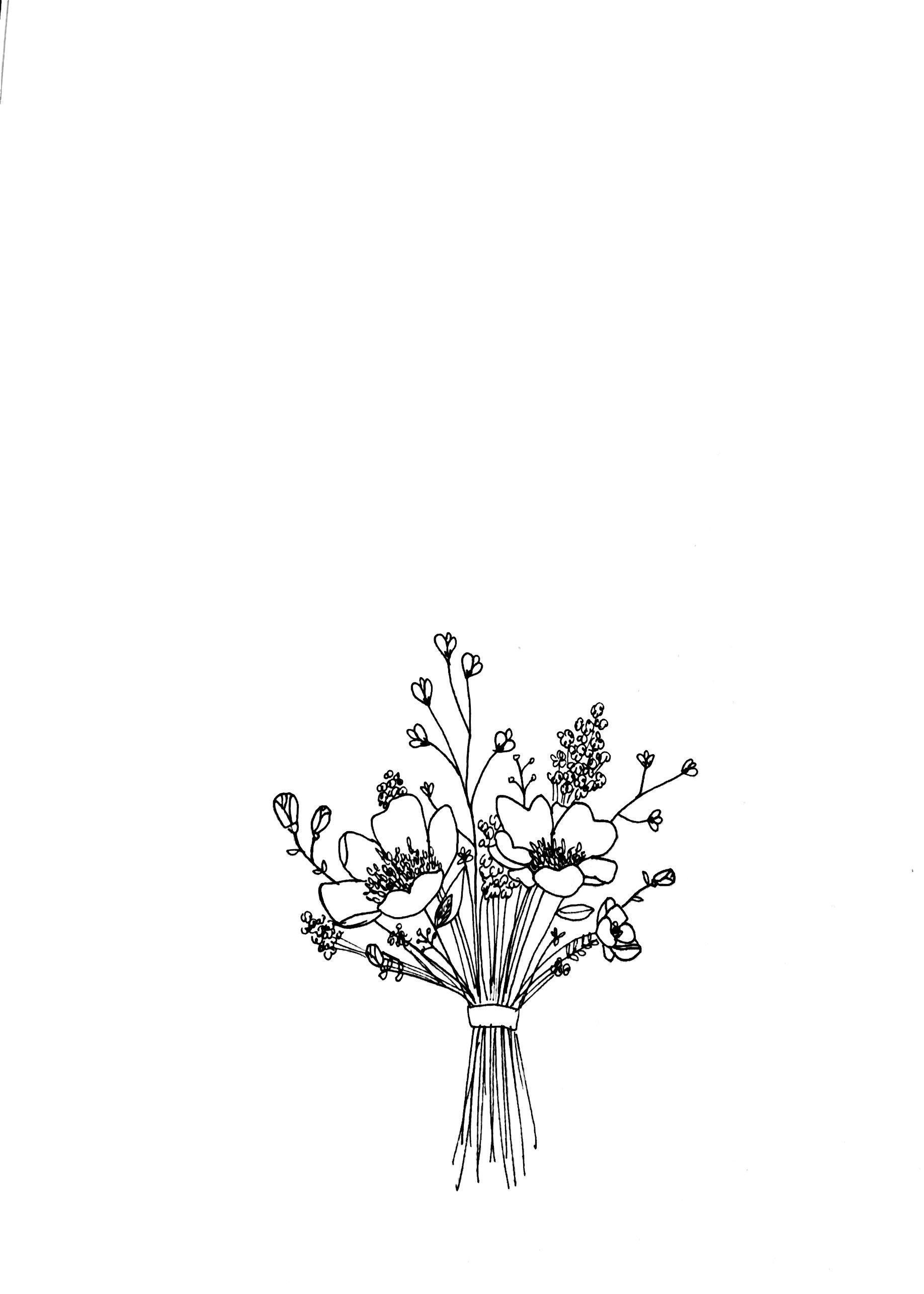 aesthetic flowers drawing