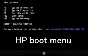 hp boot menu button