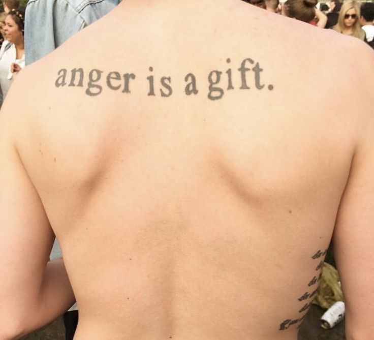 anger is a gift tattoo