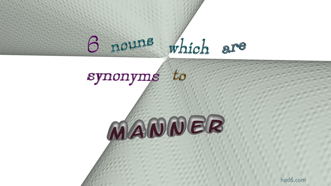 another word for manner