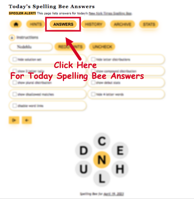 answers to todays spelling bee