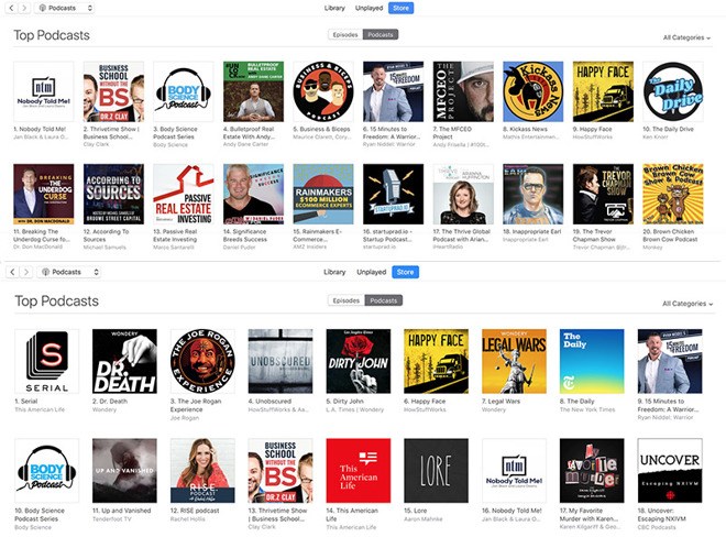 apple podcasts charts