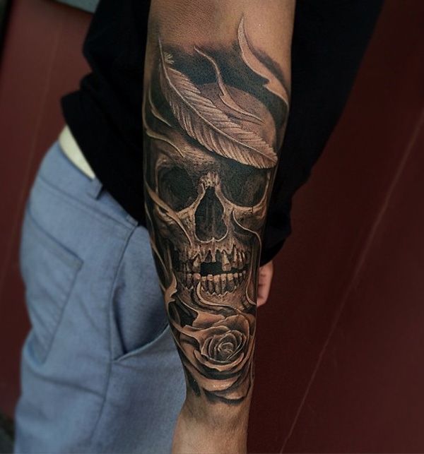 arm skull tattoos