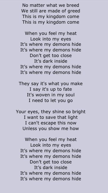 imagine dragons demons lyrics