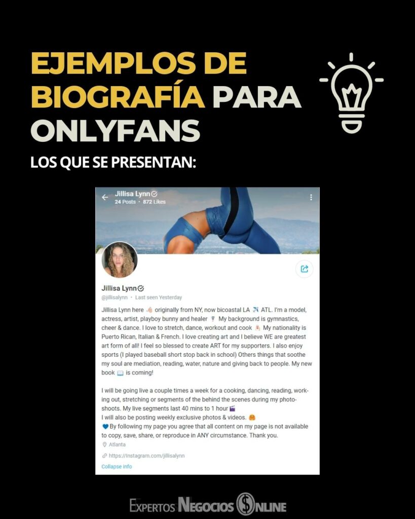 biografía para onlyfans ejemplos