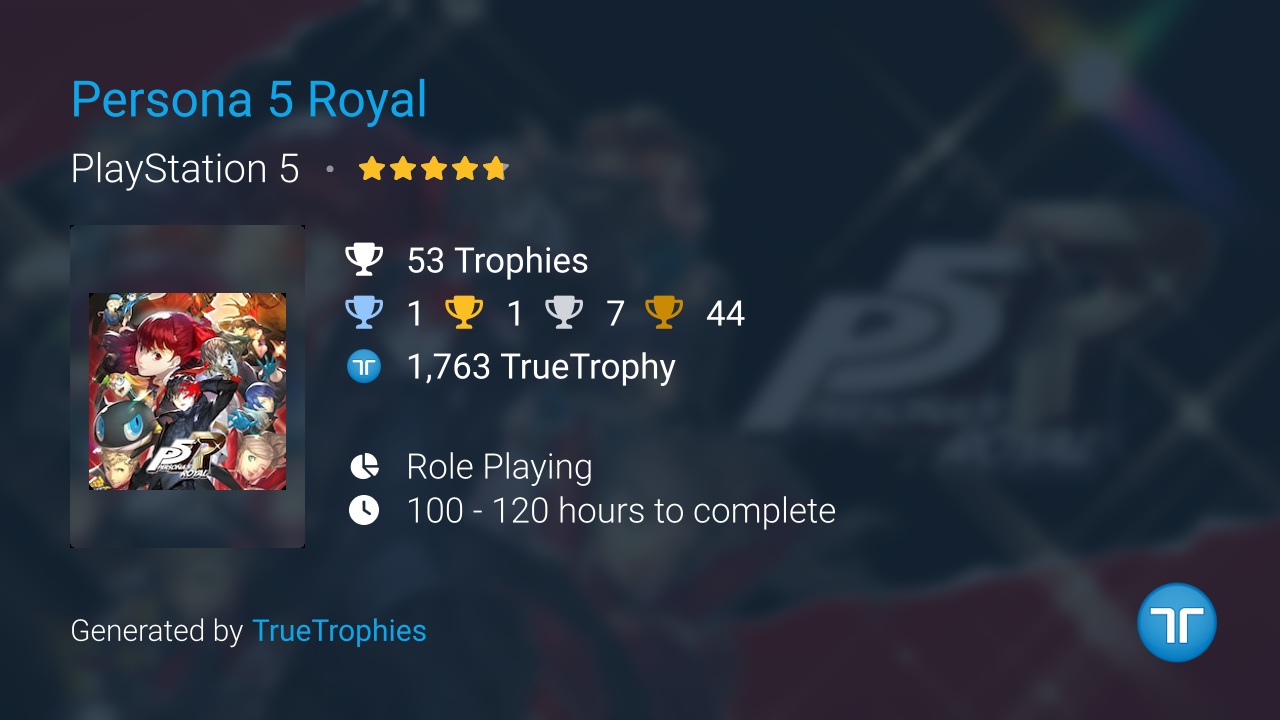 persona 5 royal trophies