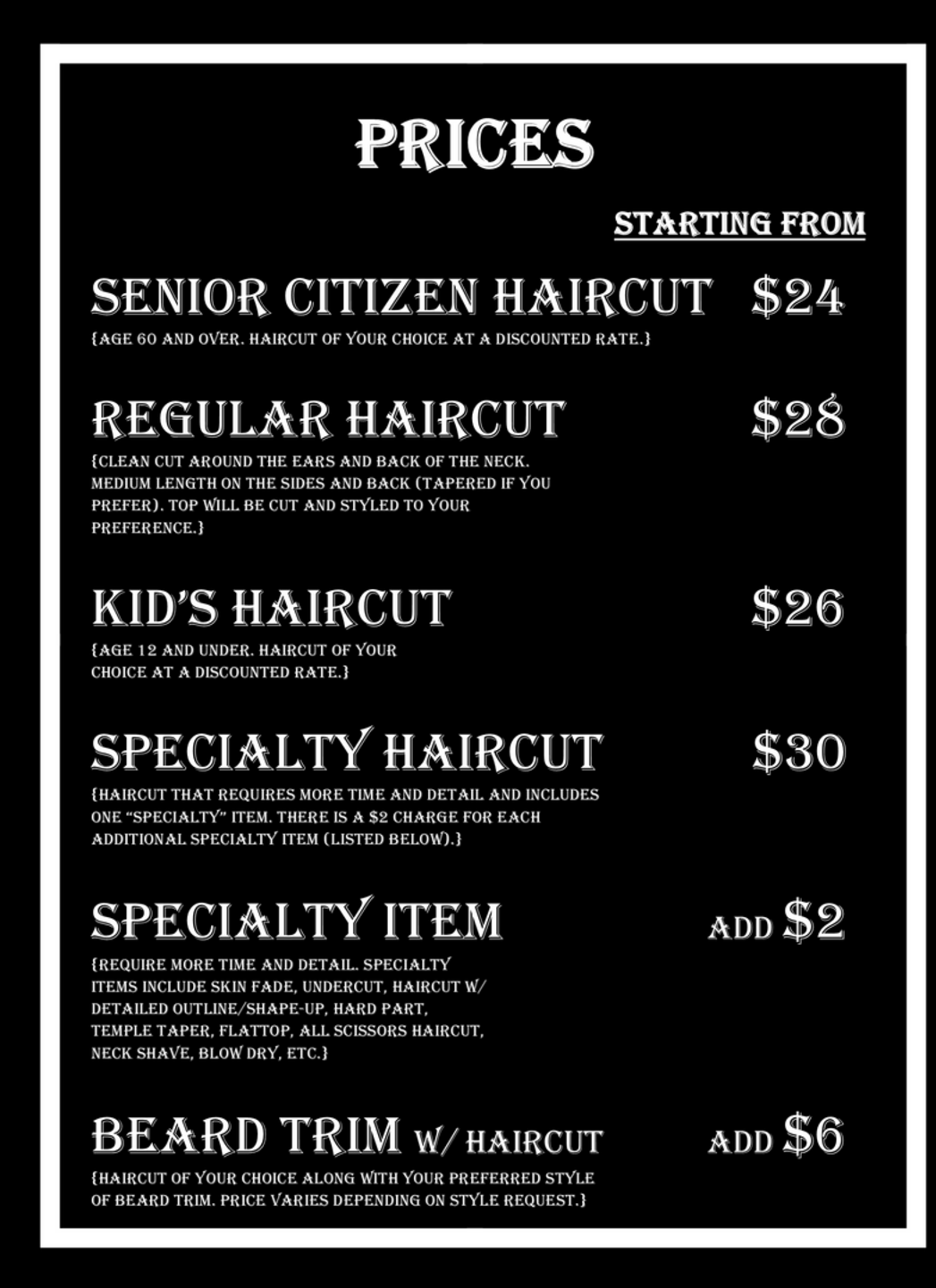 hair cuttery prices for seniors