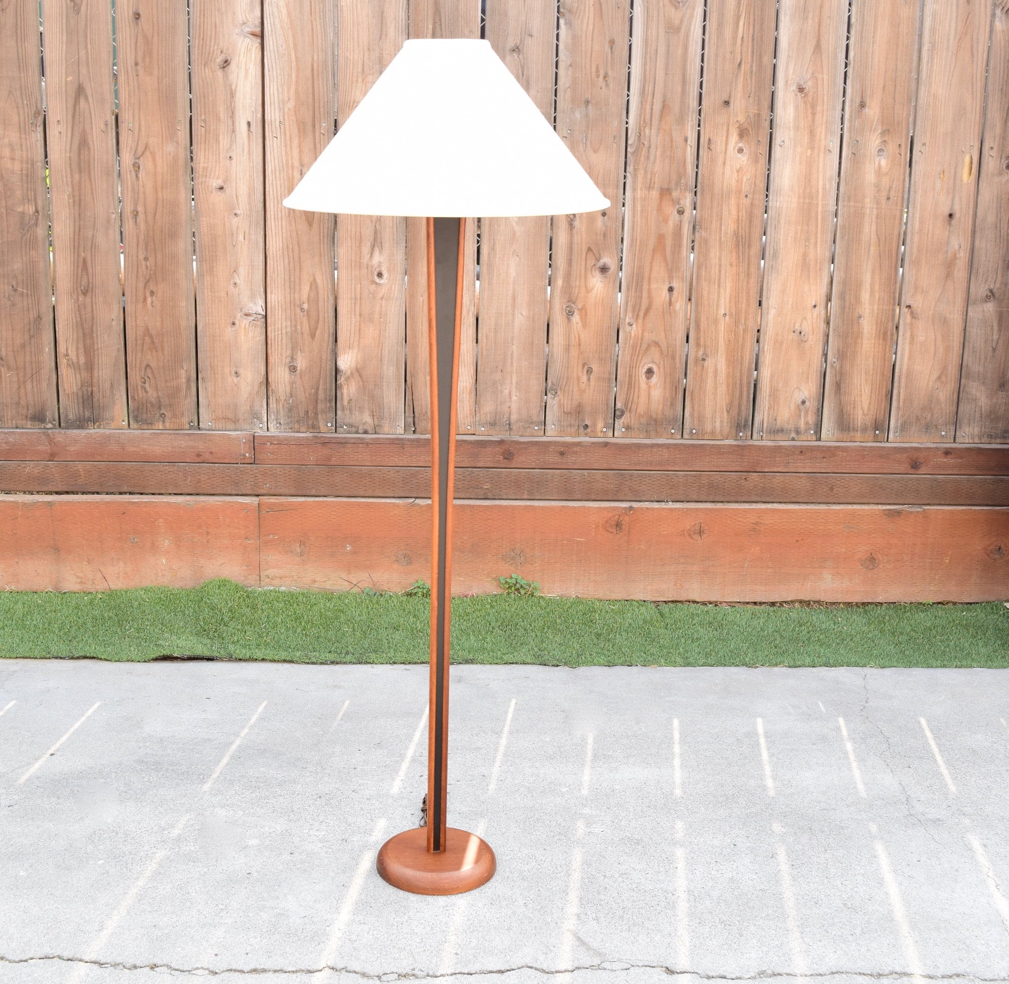 teak floor lamp