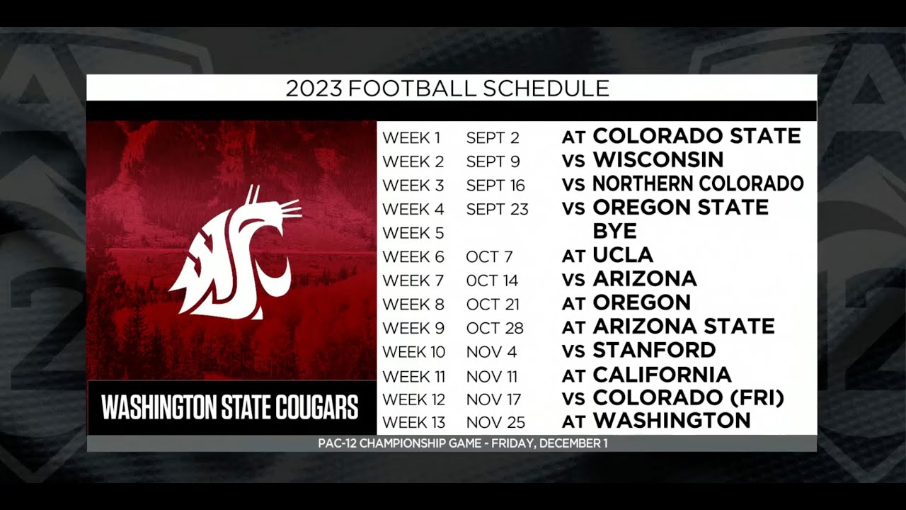 washington state football schedule