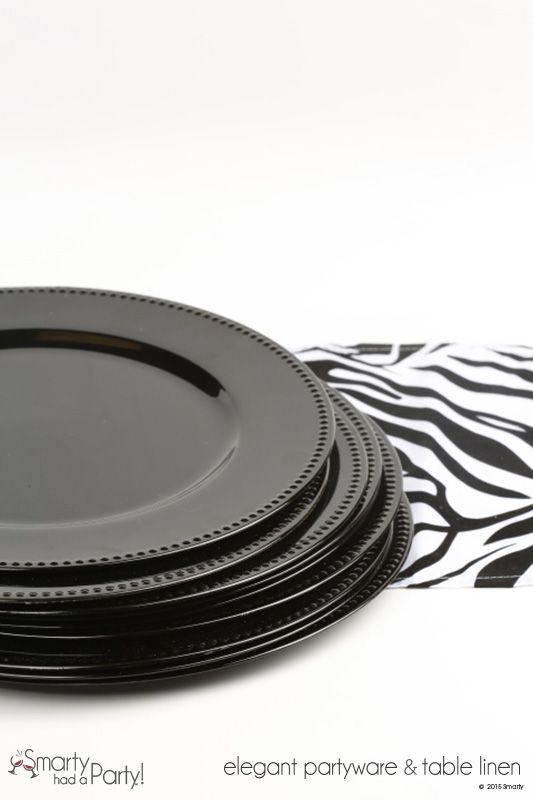 black plastic plates