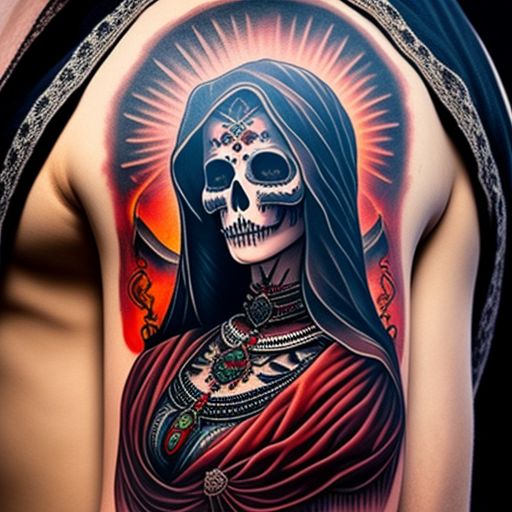 santa muerte tattoo traditional