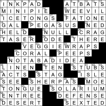 table linen item crossword clue