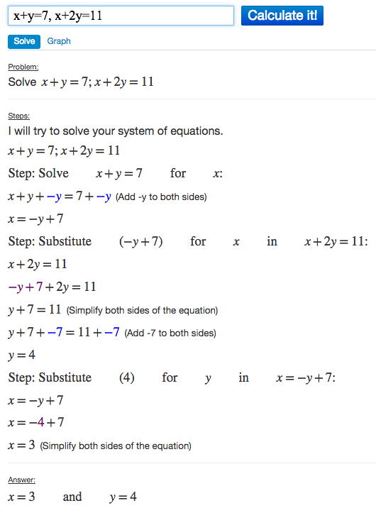 solving quadratic simultaneous equations calculator