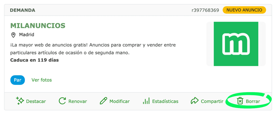 ver mi anuncio en milanuncios