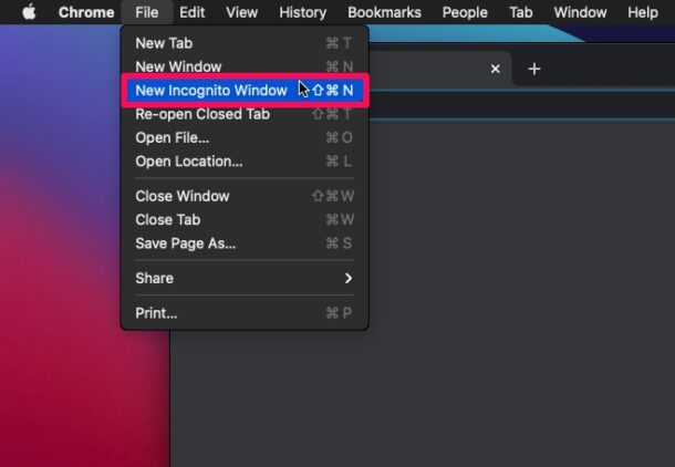 how to go incognito on mac