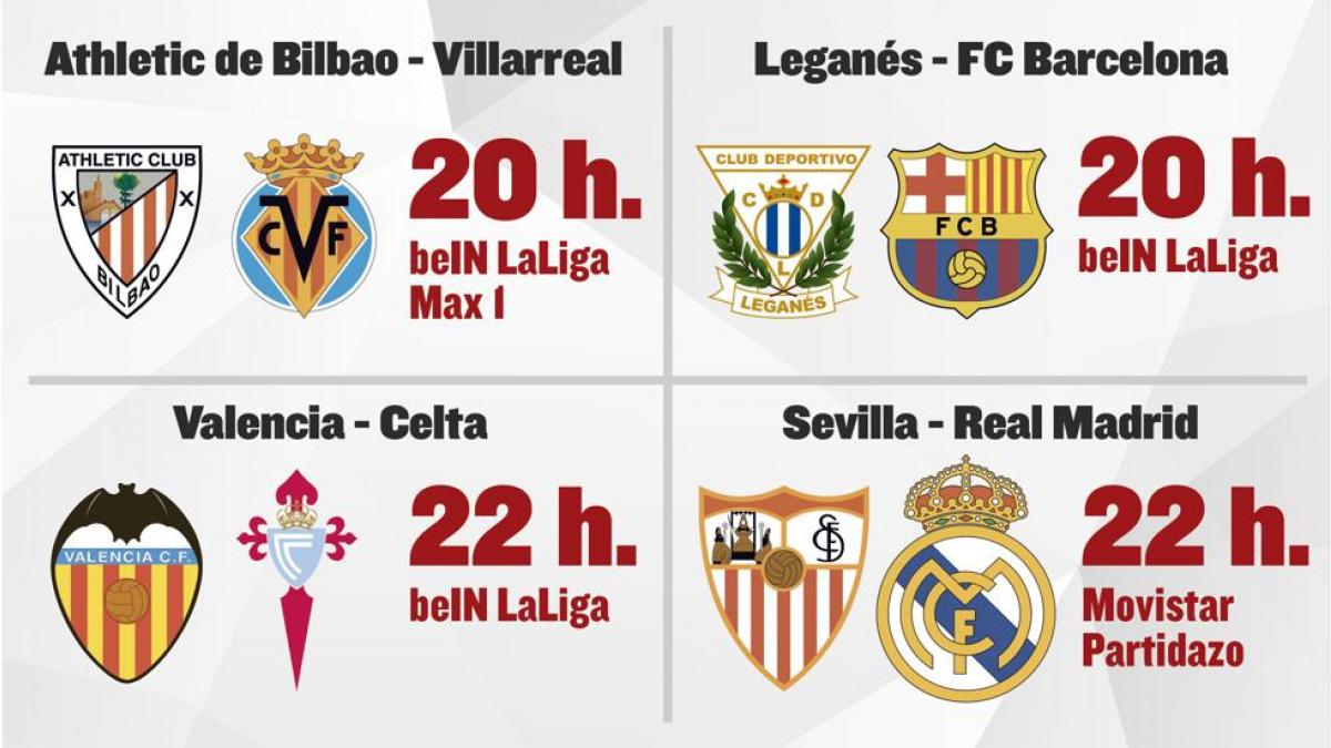 horario de los partidos de fútbol de la liga santander