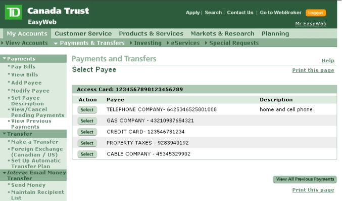 td canada trust easyweb login