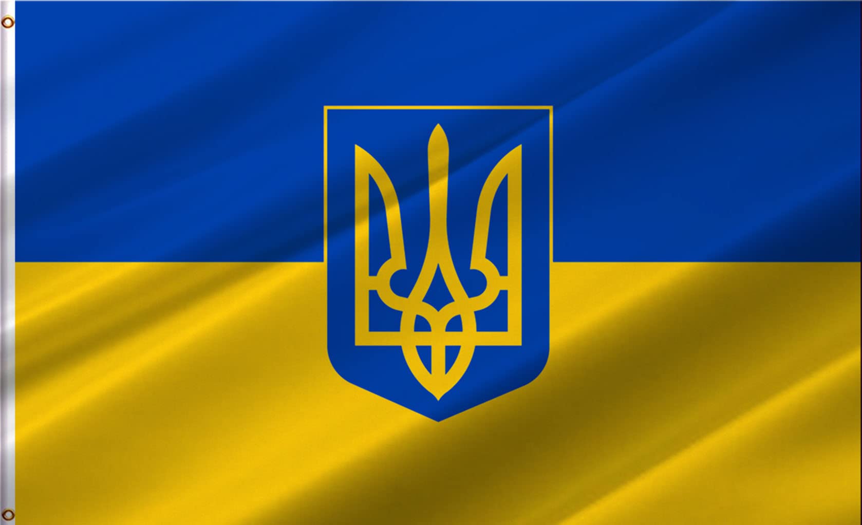 ukraine flag with trident