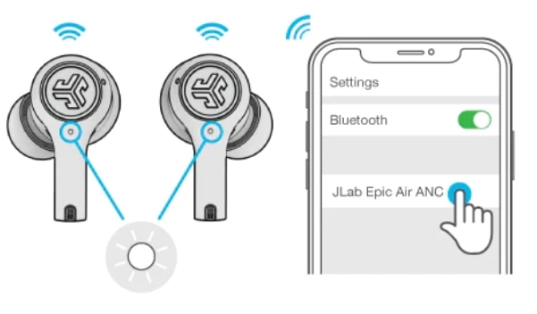 how to pair jlab earbuds