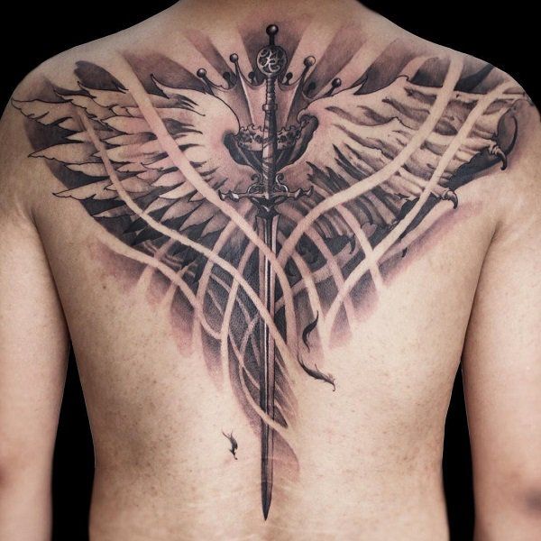 back sword tattoos