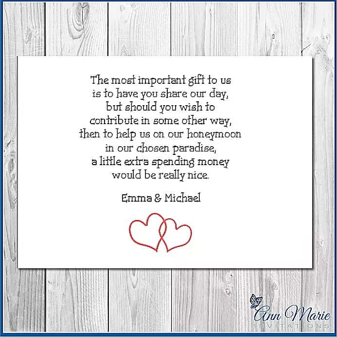 wedding gift poem money