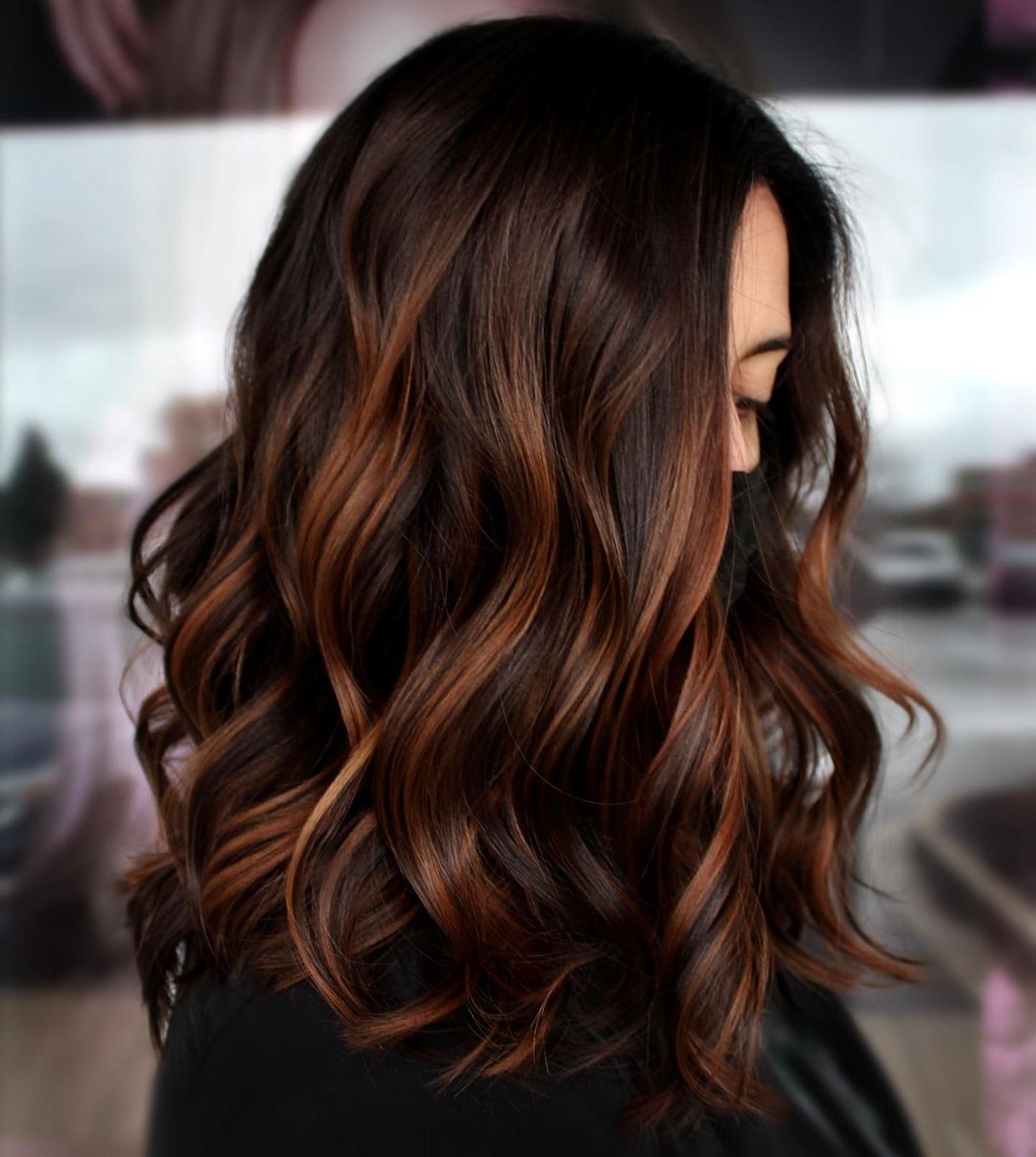 balayage colours for dark brown hair