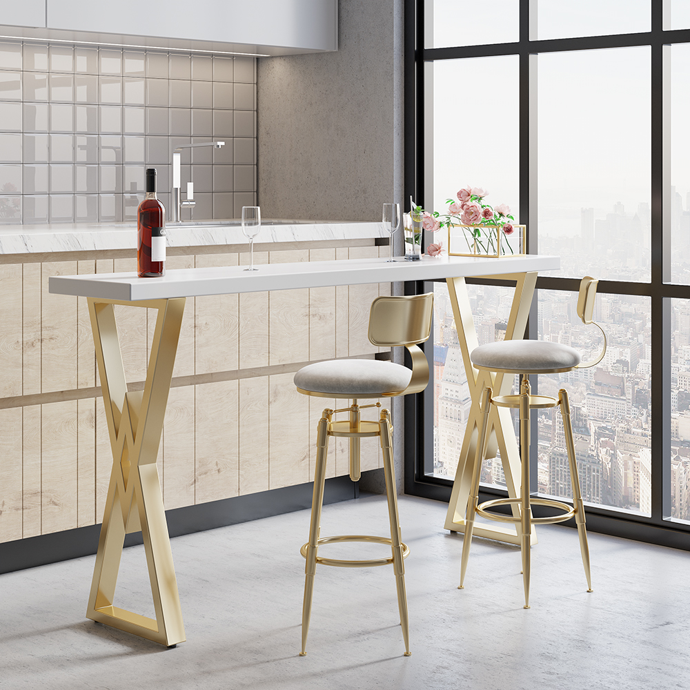 bar stools in white