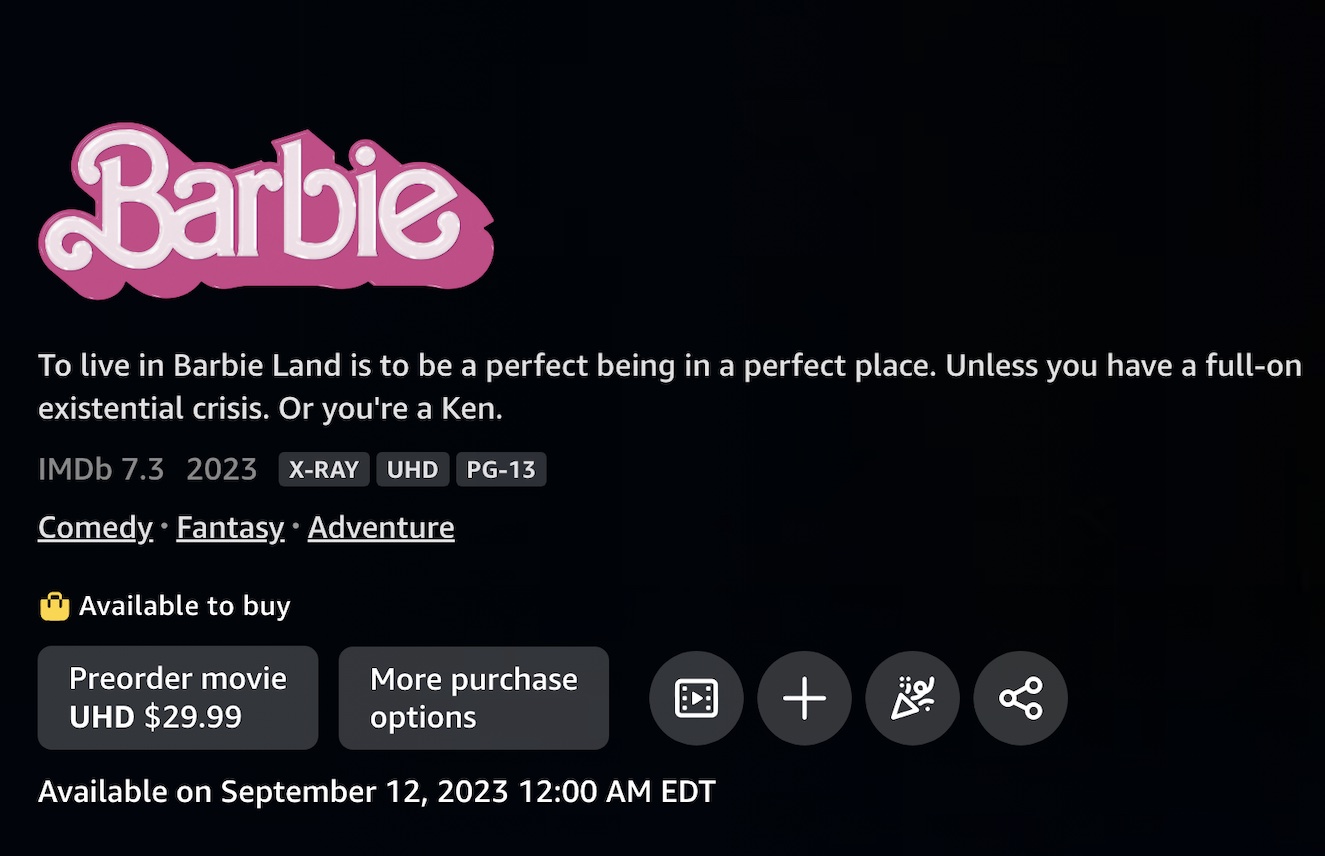 barbie 2023 dvd release date