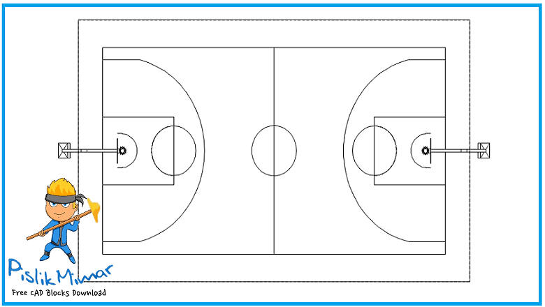 basketbol sahası dwg