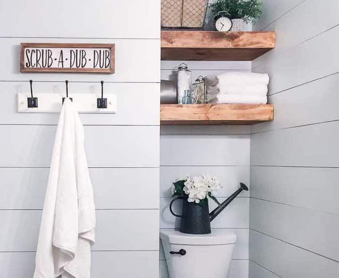 bathroom shelving over toilet