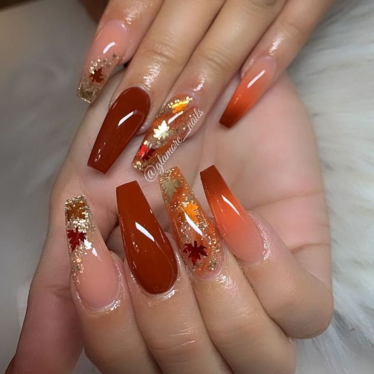 autumn acrylic nails