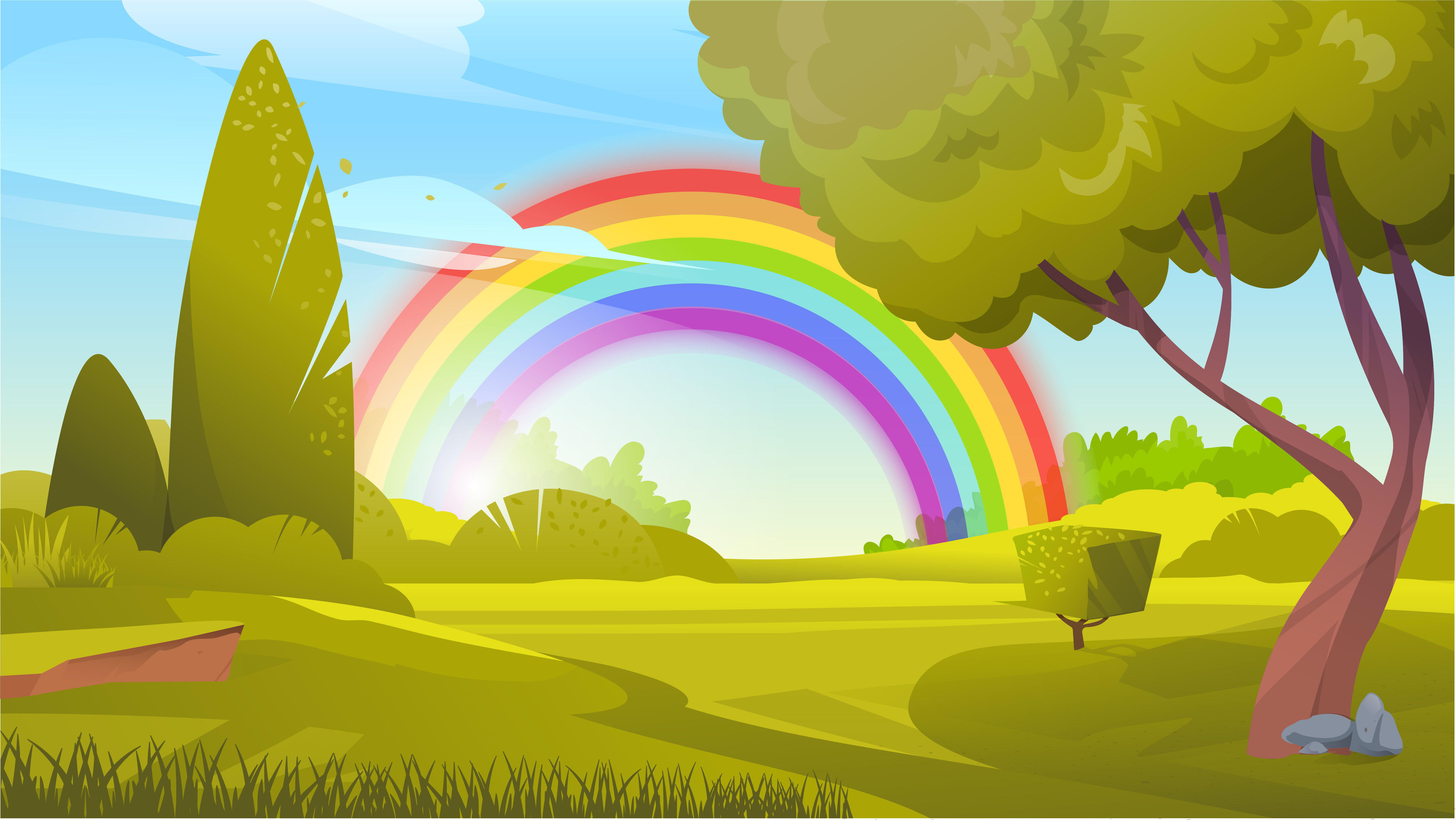 rainbow background cartoon