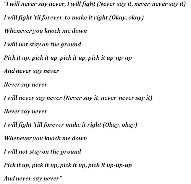 never say never lyrics the fray meaning