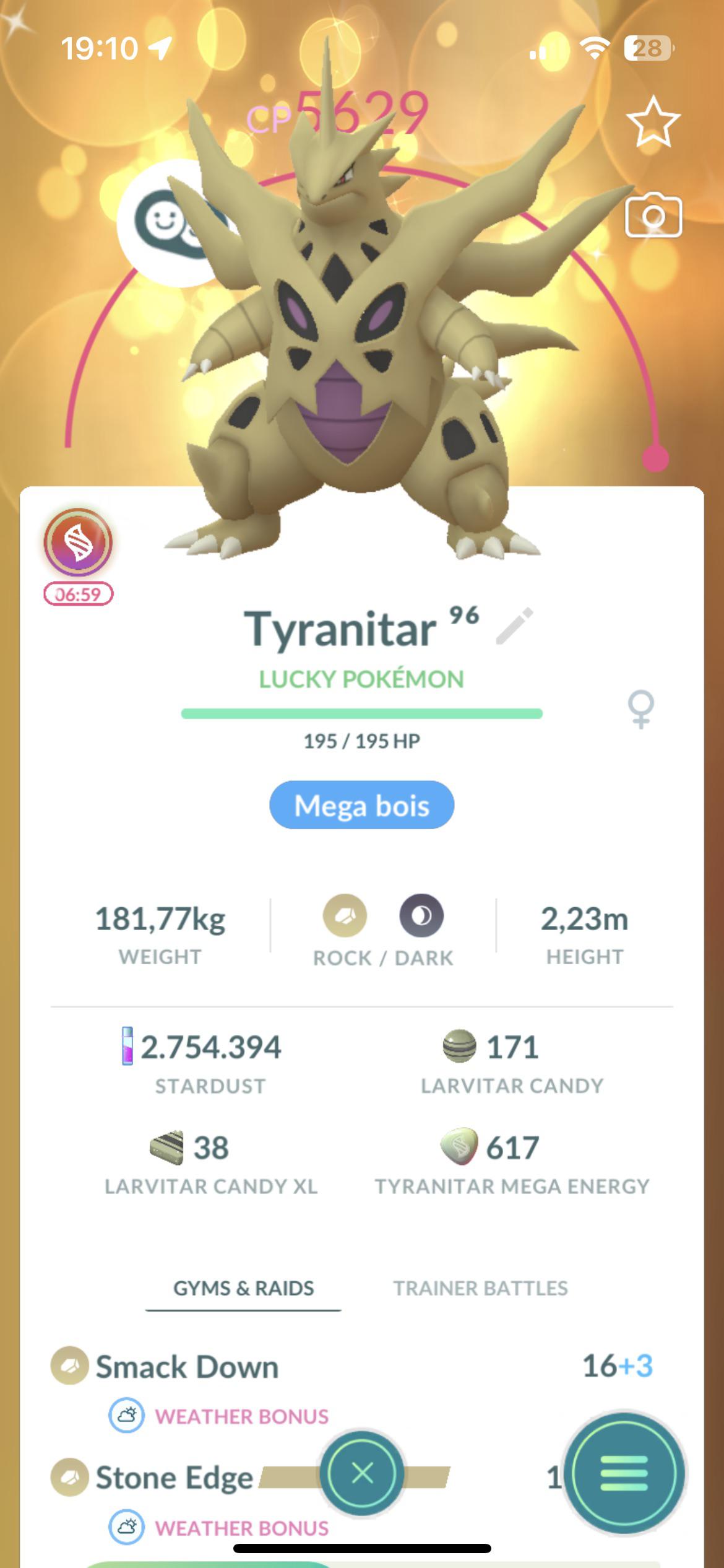 best tyranitar moveset pokemon go